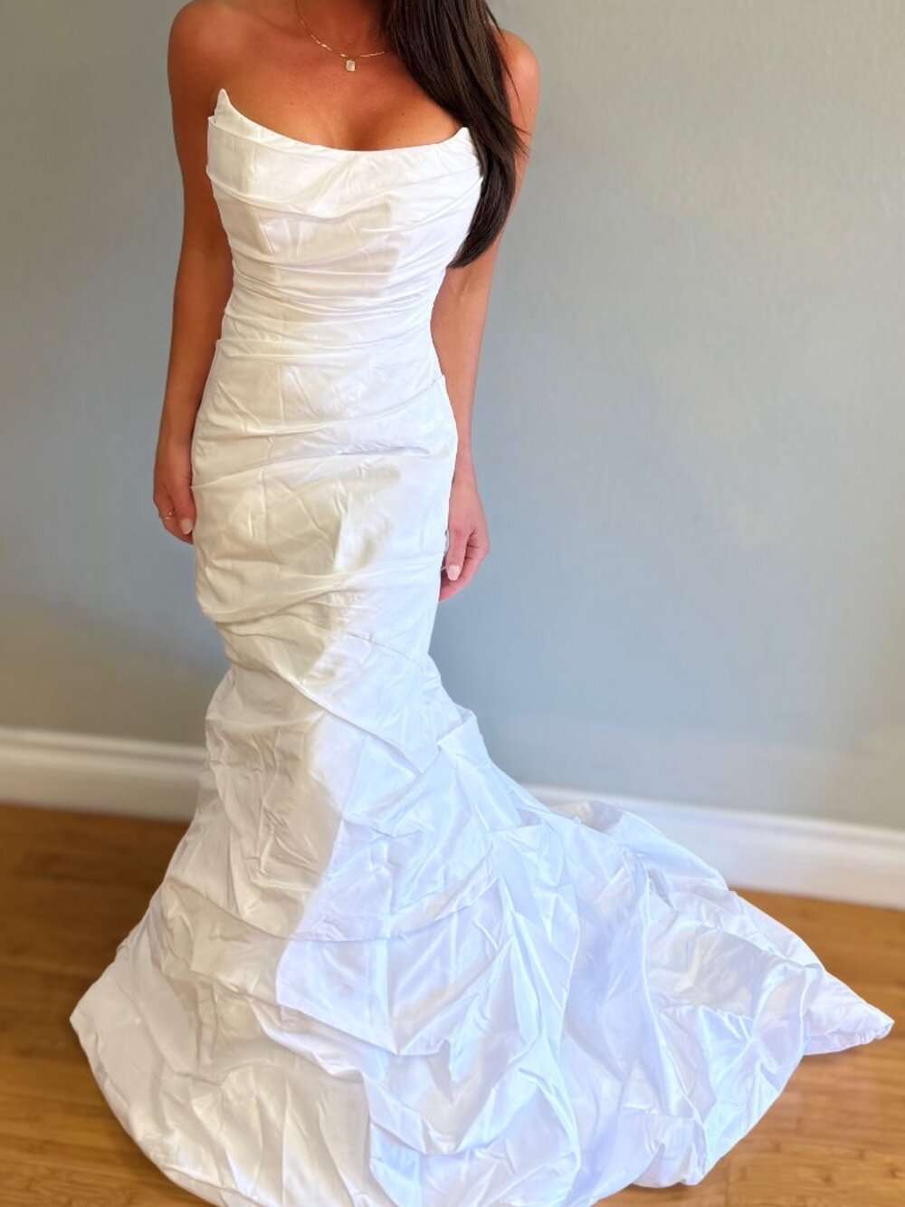 David's Bridal Mermaid Wedding Gown | Size 4P | Bright White | NWT